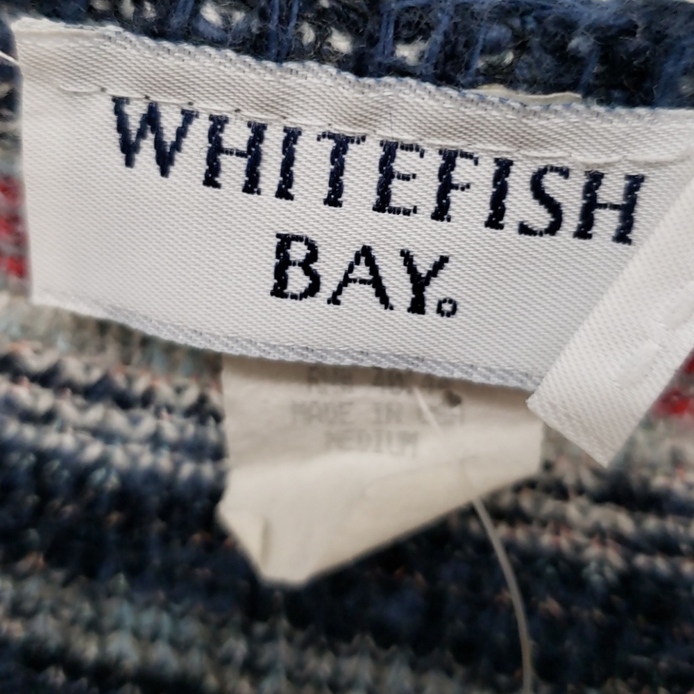 EUC WHITEFISH BAY blue red sweater medium - Picture 3 of 5